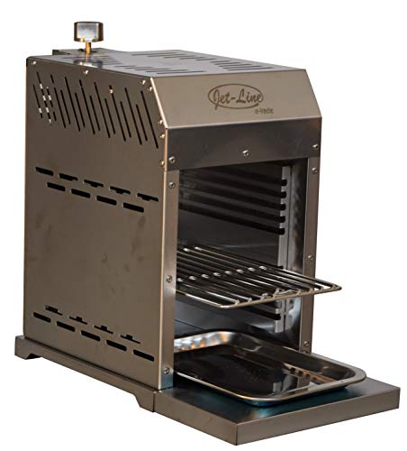 Jet-Line® | Infrarot Steak Hochleistungs Grill Oregon | Outdoor | bis zu 800 °C | Gas | Steakgrill | Elektroimpulszündung | Edelstahl | mit Grillrost und Fettschale von Jet-Line