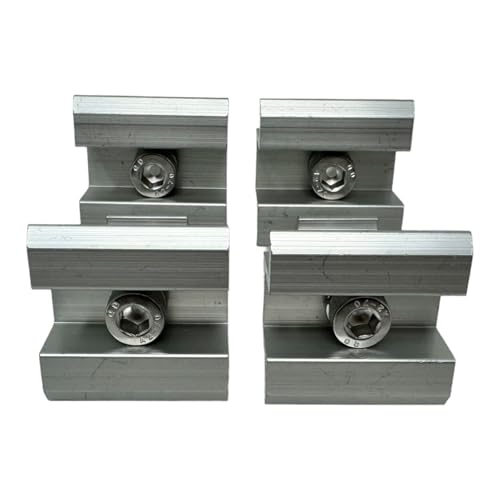 Jet-Line® 4-er Set Universal Aluminium Mittelklemme für Solarpanele 30 mm| Solarmodul Verbindung | verstellbarer T-Form Solarmodulträger, Befestigungsmodul | Endklemme, Modulklemme von Jet-Line