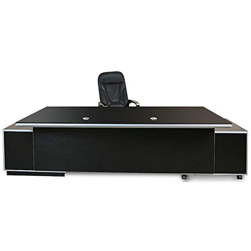 Jet-Line® | Büromöbel | Chef | 2.45 m Breit | Schreibtisch Kehl | schwarz | CPU-Fach | modern | groß | Büroausstattung | Schränke | Container | Schubladen | Sichtschutz von Jet-Line