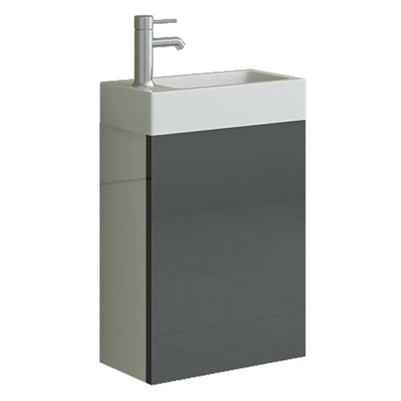 Jet-Line Badmöbel-Set Aarau 40cm Grau Hochglanz Waschbecken und Unterschrank von Jet-Line