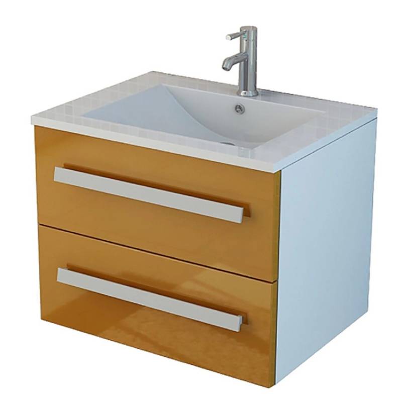 Jet-Line Badmöbel-Set Arosa 59cm Orange Hochglanz Waschbecken und Unterschrank von Jet-Line