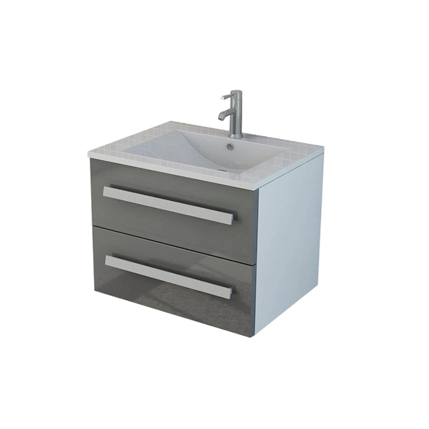 Jet-Line Badmöbel-Set Arosa II 59cm Grau Hochglanz Waschbecken und Unterschrank Jet-Line Badmöbel-Set Arosa II 59cm Grau Hochglanz Waschbecken und Unterschrank von Jet-Line