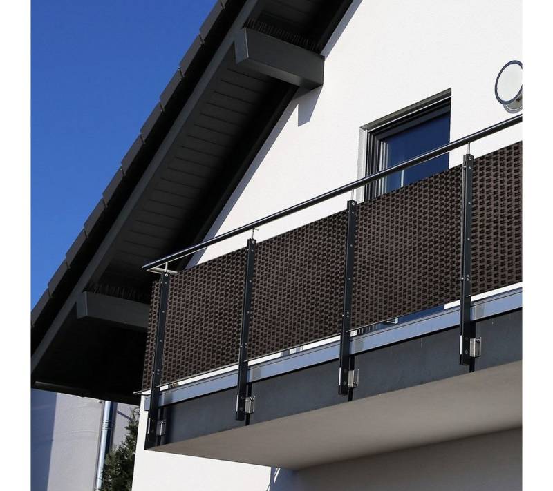 Jet-Line Balkonsichtschutz Balkonsichtschutz braun Polyrattan 100 x 90 cm Sic von Jet-Line