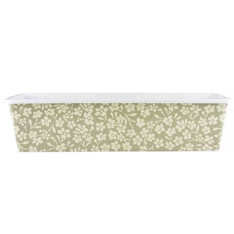 Jet-Line Blumenkasten mit Blumenmuster in Grau-Beige 3er Set 59 x 17 x 14 cm von Jet-Line