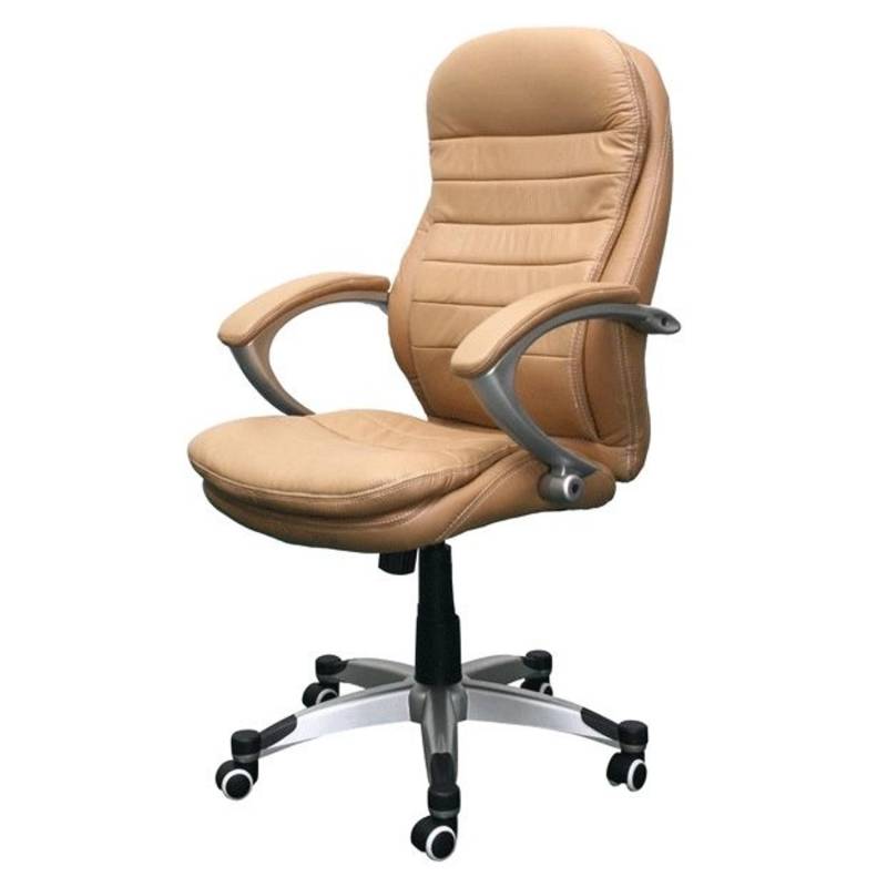 Jet-Line Chef Sessel Rom XXL Echtleder in Beige Höhenverstellbar von Jet-Line