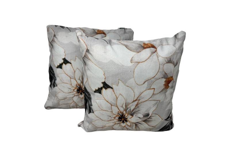 Jet-Line Dekokissen 2-er Deko Kissen Set Pfingstrose 40x40 cm Sofakiss von Jet-Line