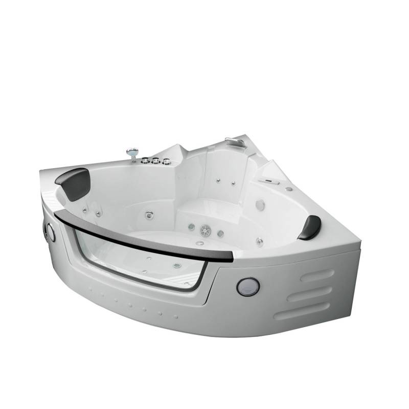 Jet-Line Eckwhirlpool Villa Carlotta 140cm in Weiß mit Heizung und Unterwasserbeleuchtung von Jet-Line
