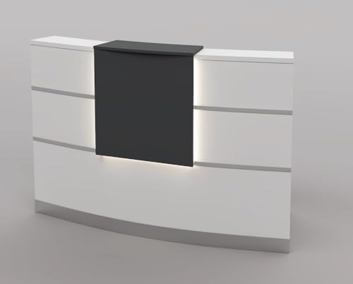 Jet-Line Empfangstheke Tresen für Ihr Büro Valence weiß Salon Kanzlei Praxis Möbel 160 cm von Jet-Line