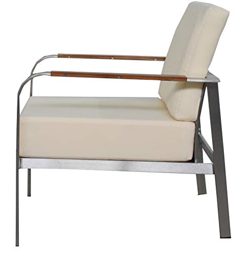 Jet-Line | Exklusiver Garten Sessel mit Edelstahlrahmen | Stuhl für Gartenset Aphrodite | Creme | Design | Hochwertig | Lounge | Neu von Jet-Line