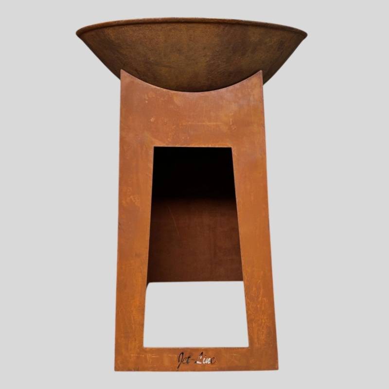 Jet-Line Feuersäule mit Feuerschale Cambridge in Rostoptik 110 x 72 x 72 cm von Jet-Line
