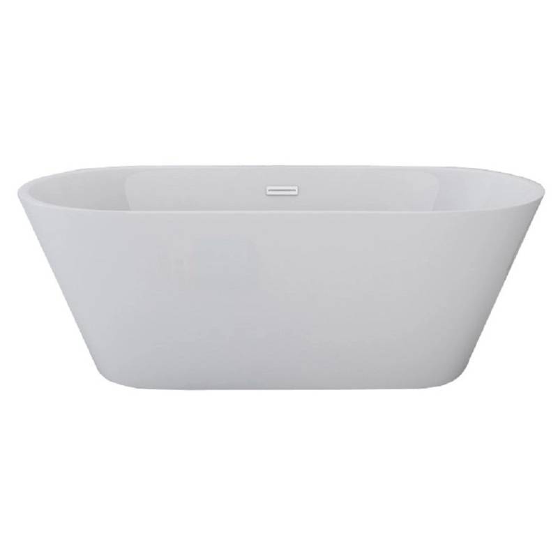 Jet-Line Freistehende Badewanne Lausanne II in Weiß mit Integriertem Überlauf von Jet-Line