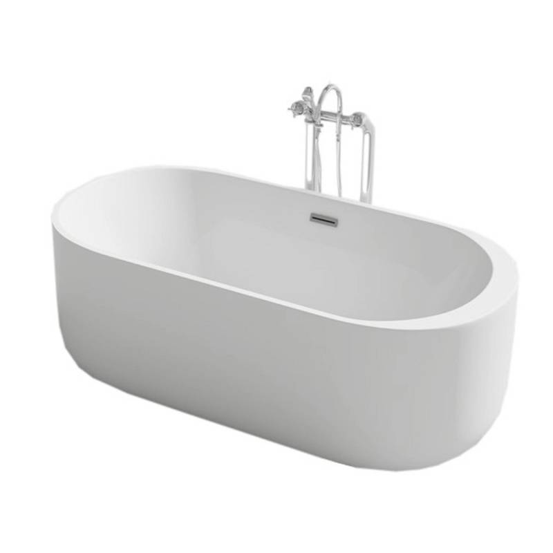 Jet-Line Freistehende Badewanne Wetzikon in Weiß mit Integriertem Überlauf von Jet-Line
