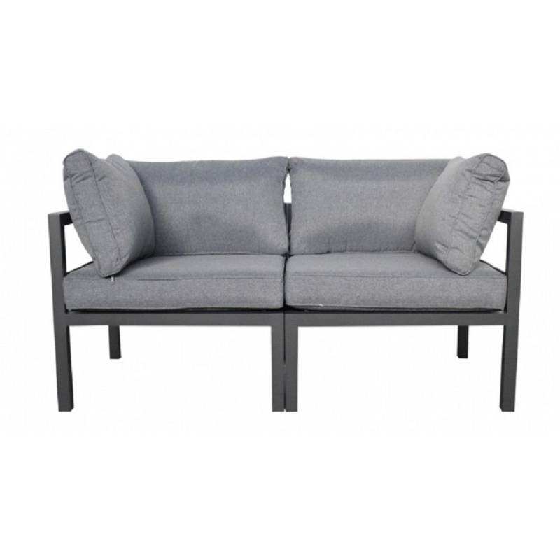 Jet-Line Garten Sofa Rhodos 2-Sitzer in Anthrazit-Grau mit Aluminiumrahmen von Jet-Line