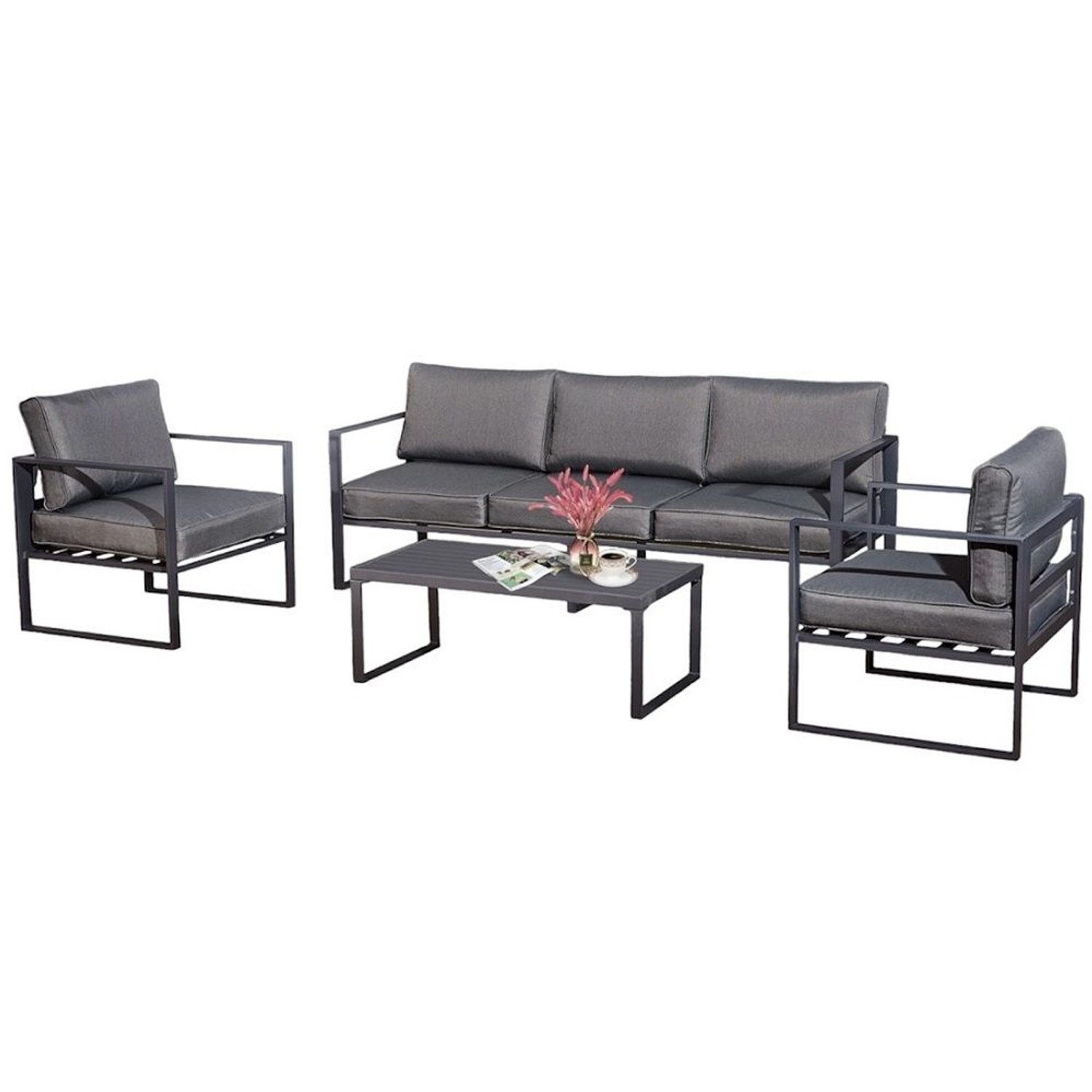 Jet-Line Gartenmöbel Lounge-Set Kreta II anthrazit mit Aluminiumrahmen Jet-Line Gartenmöbel Lounge-Set Kreta II anthrazit mit Aluminiumrahmen von Jet-Line