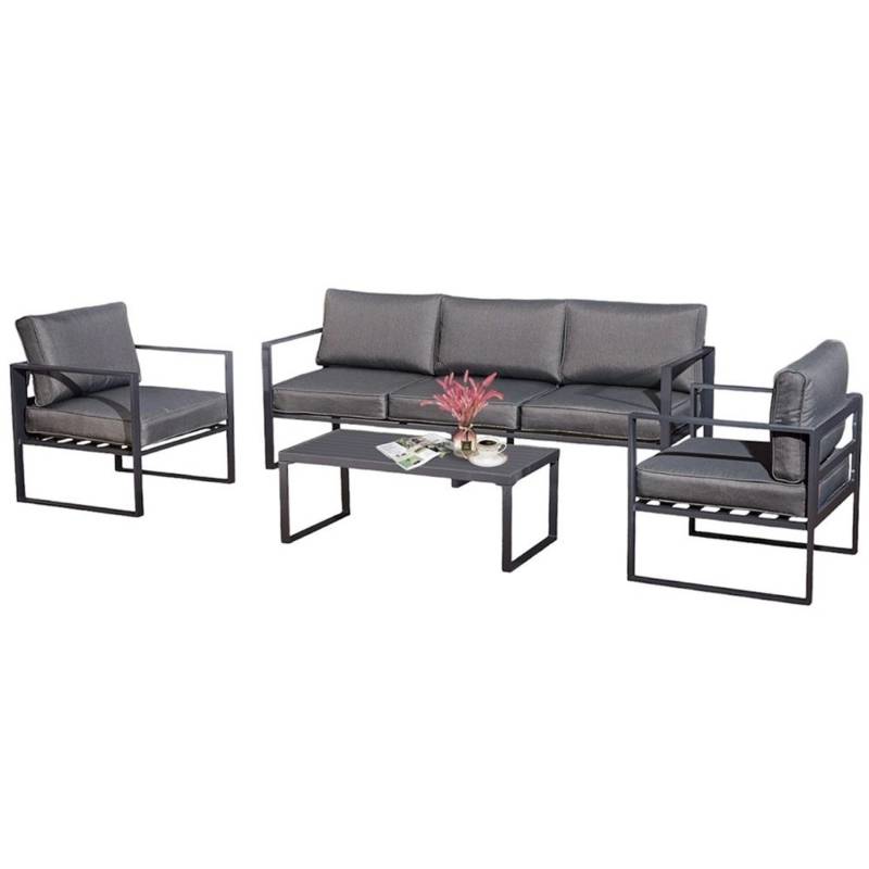 Jet-Line Gartenmöbel Lounge-Set Kreta II anthrazit mit Aluminiumrahmen von Jet-Line
