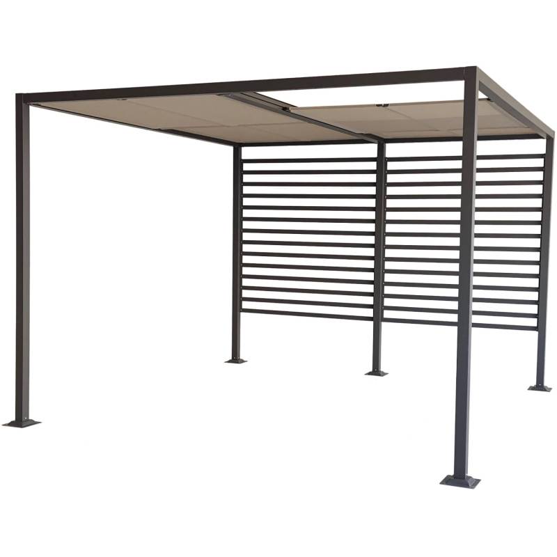 Jet-Line Gartenpavillon Amun Anthrazit Braun 4 m x 3 m von Jet-Line