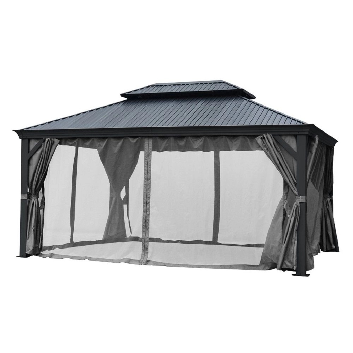 Jet-Line Gartenpavillon Damaskus aus Alu mit Festem Metalldach 3 x 3,65 Meter in Anthrazit Jet-Line Gartenpavillon Damaskus aus Alu mit Festem Metalldach 3 x 3,65 Meter in Anthrazit von Jet-Line