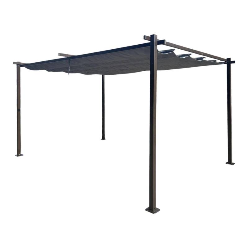 Jet-Line Gartenpavillon Kairo Light aus Alu mit Schiebedach 3 x 3 Meter in Anthrazit von Jet-Line