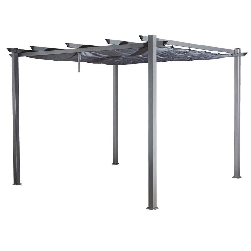 Jet-Line Gartenpavillon Luxor aus Alu mit Schiebedach 3 x 4 Meter in Anthrazit von Jet-Line