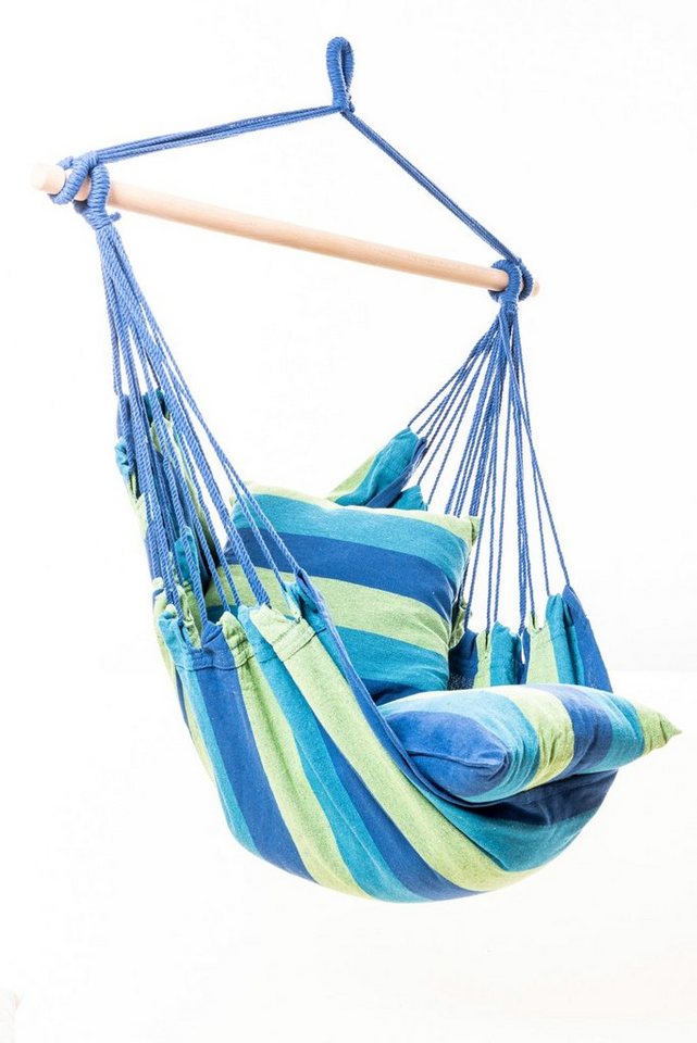 Jet-Line Hängematte Hängesessel Relax IV blau 100 % Baumwolle Hängesit von Jet-Line