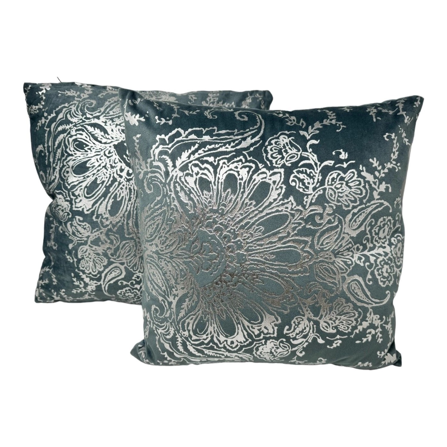 Jet-Line Indoor Dekokissen 2er Set Ornament Floral Blau/Silber 40 x 40 cm Jet-Line Indoor Dekokissen 2er Set Ornament Floral Blau/Silber 40 x 40 cm von Jet-Line