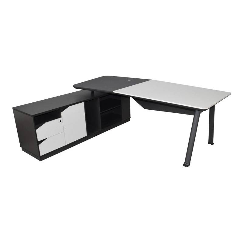 Jet-Line Luxus Chef Schreibtisch Carolina Linksseitig Inklusive Sideboard 220 x 180 x 75 cm von Jet-Line