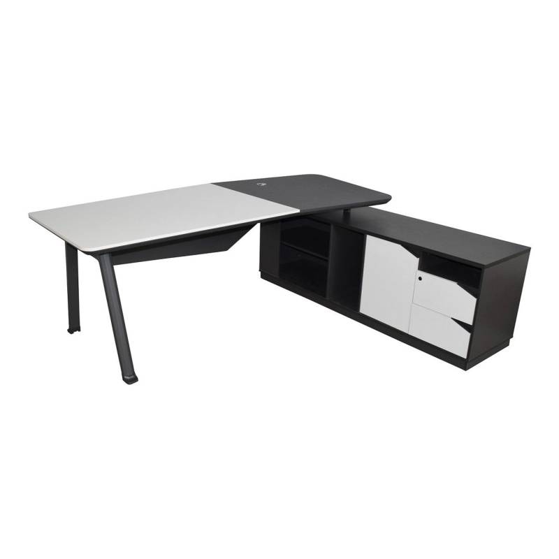 Jet-Line Luxus Chef Schreibtisch Carolina Rechtsseitig Inklusive Sideboard 220 x 180 x 75 cm von Jet-Line