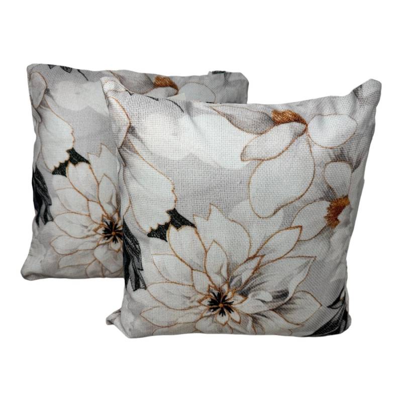 Jet-Line Outdoor Dekokissen 2er Set Pfingstrose Creme/Bunt 40 x 40 cm von Jet-Line