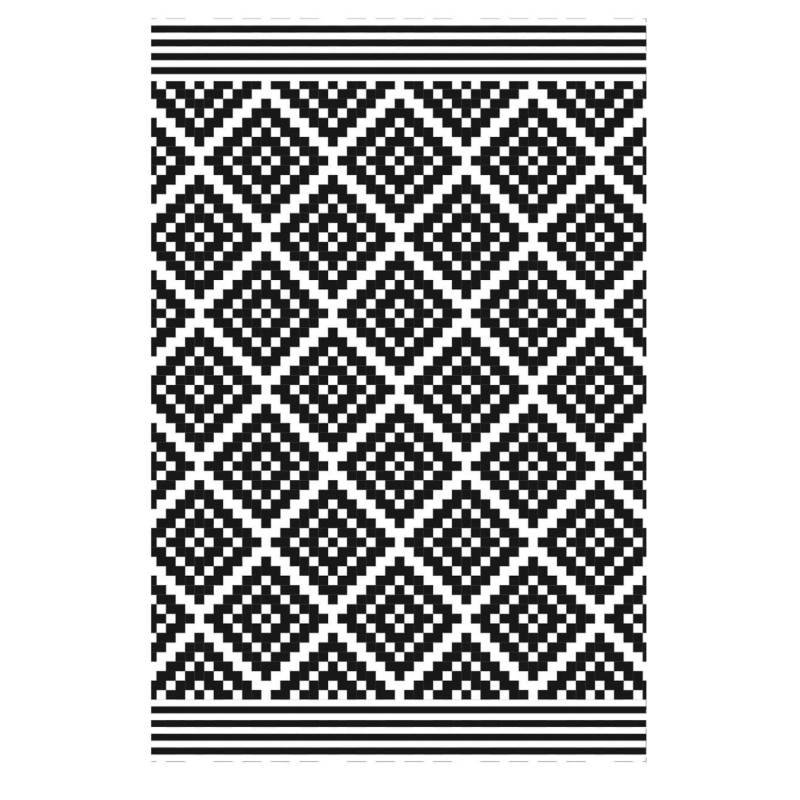 Jet-Line Outdoorteppich Austin Schwarz mit Geometrischen Mustern 120 x 180 cm von Jet-Line