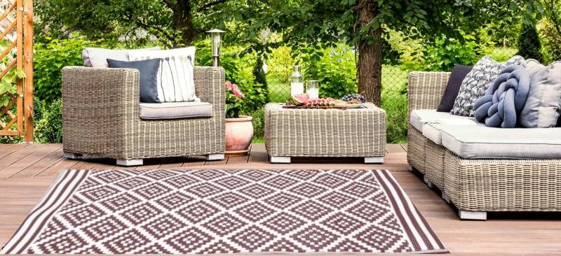 Jet-Line Outdoorteppich Outdoor Kunststoffteppich AUSTIN braun 90x150cm von Jet-Line