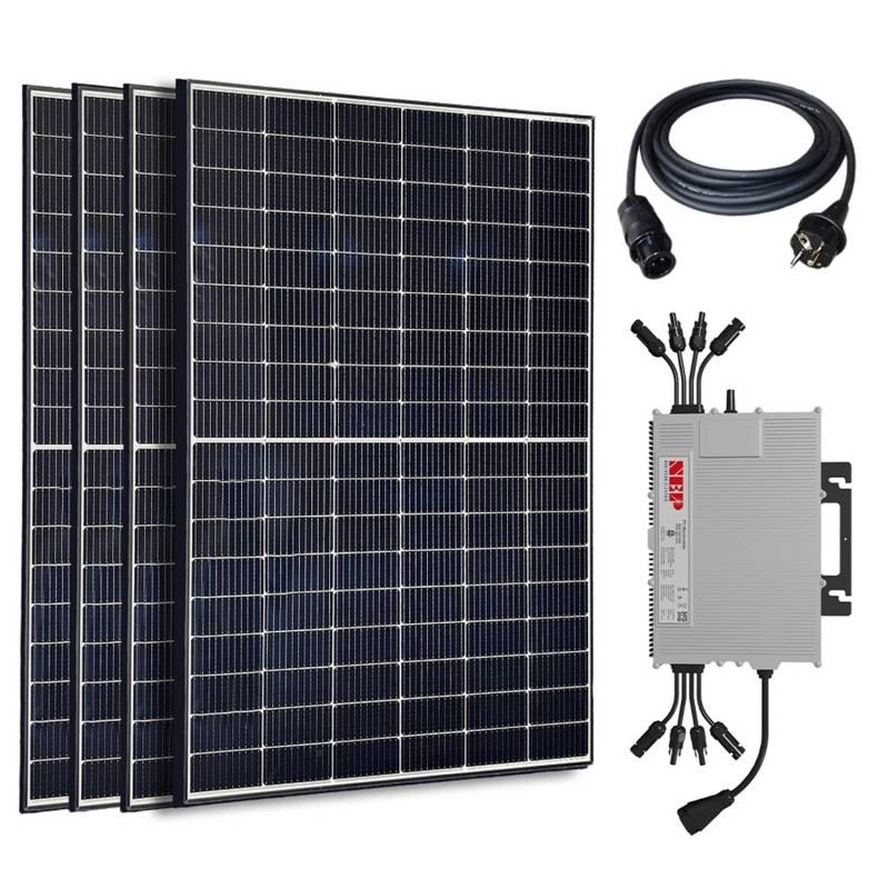 Jet-Line Premium PV-Anlage 1660 W/4x415W mit 1600 W Wechselrichter Drosselbar auf 800W WiFi Smart von Jet-Line