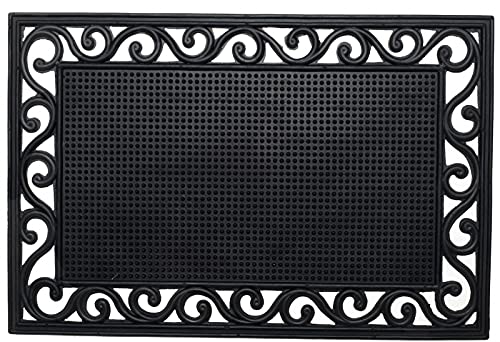 Jet-Line | Relief Gummi | Fußmatte Svetlana | 40x60 cm | schwarz | Schmutzfangmatte | Gummimatte | außen | Haustür von Jet-Line