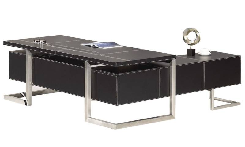 Jet-Line Schreibtisch Chef Schreibtisch Venedig links schwarz Büromöbel von Jet-Line