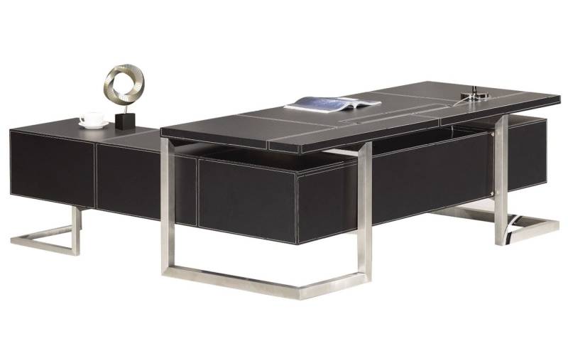 Jet-Line Schreibtisch Chef Schreibtisch Venedig rechts schwarz Bürömöbel von Jet-Line