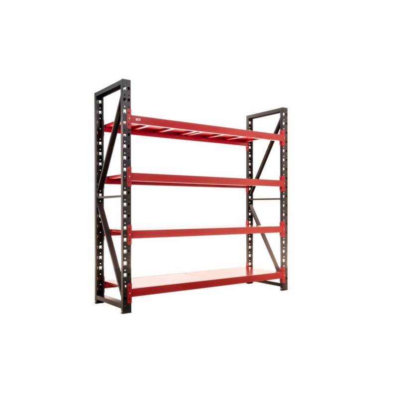 Jet-Line Schwerlast-Metallregal Regalow in Anthrazit-Rot 2 Meter Breit mit 720 Kilo Gesamtbelastung von Jet-Line