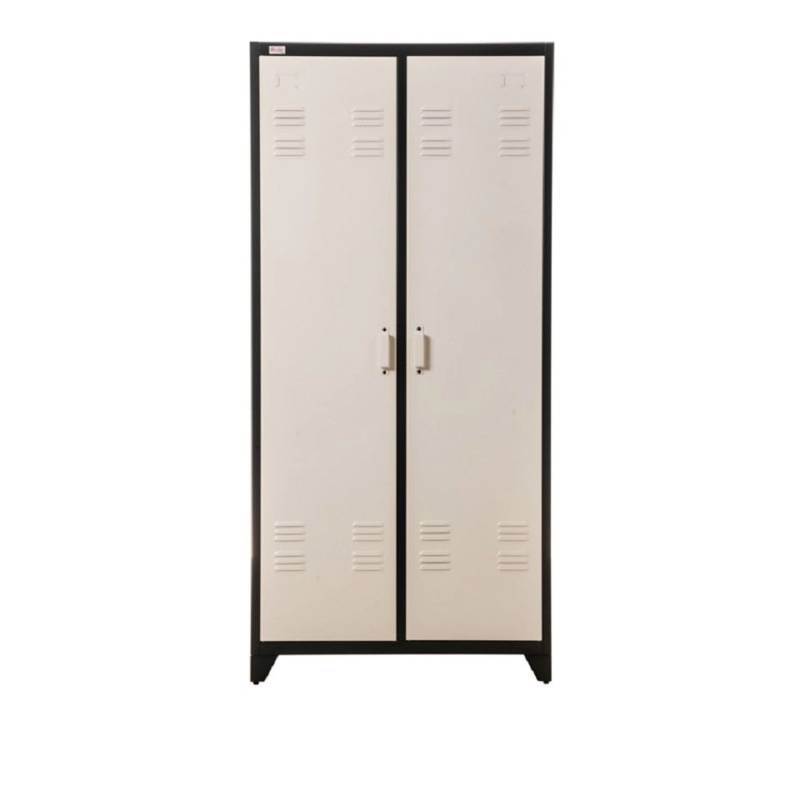 Jet-Line Spind-Stahlschrank Odessa Anthrazit-Weiß 85 x 50 x 180 cm Abschließbar  Inklusive Garderobe von Jet-Line
