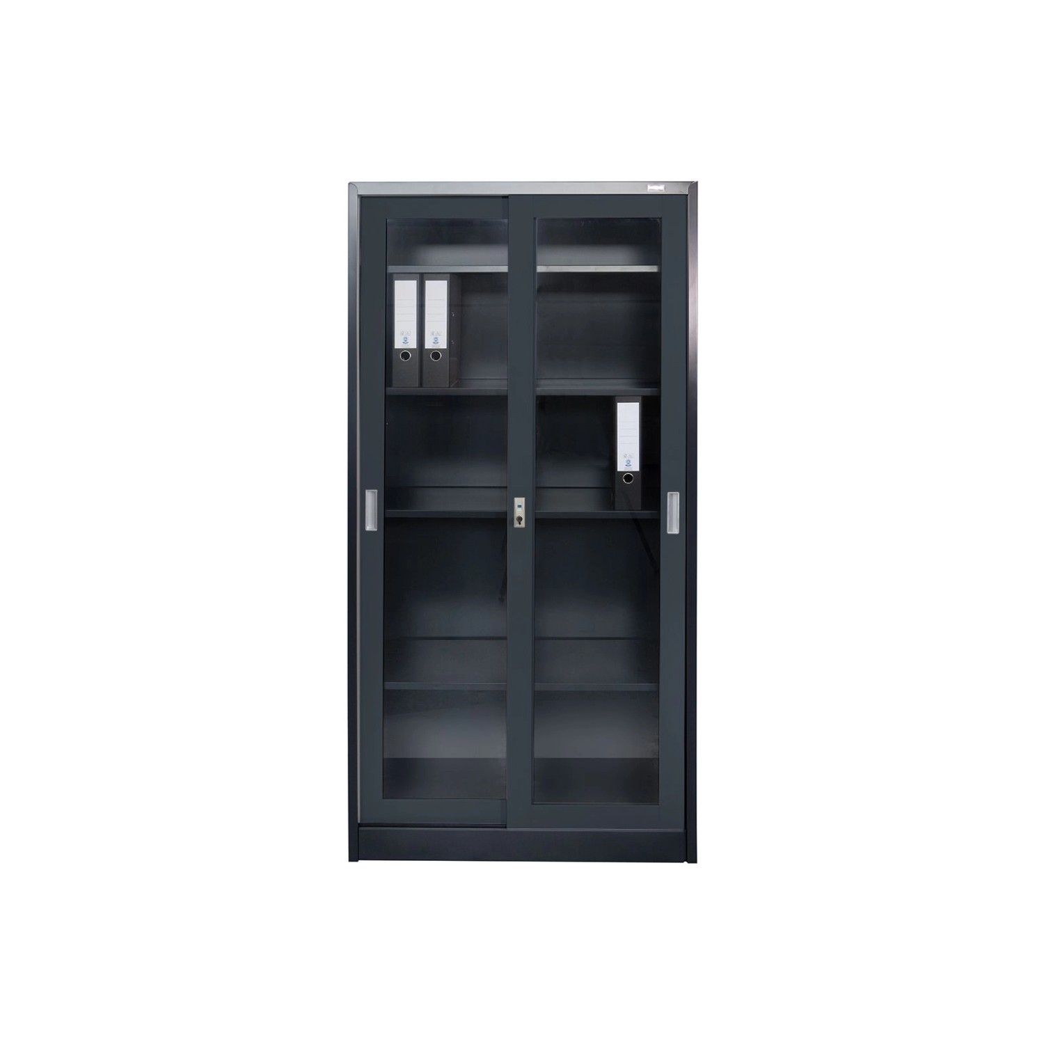 Jet-Line Stahlschrank St Petersburg in Anthrazit 90 x 40 x 185 cm Abschließbare Türen/Glasfront von Jet-Line