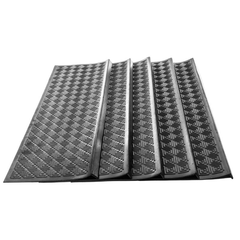 Jet-Line Stufenmatte Frederike aus Gummi Wetterfest Rutschhemmend 25 x 89 cm 5er-Set von Jet-Line