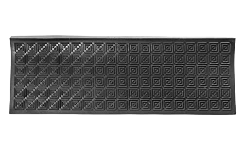 Jet-Line® | Stufenmatten Trapa außen | Gummi | Außenbereich | Treppenmatten | Außentreppe | Antirutschmatte | 25x75cm | schwarz | mit Winkelkante 75x25 cm Treppenstufen matten antirutsch von Jet-Line