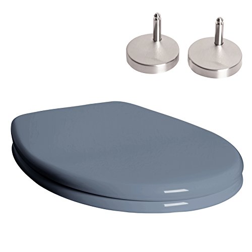 Jet-Line® WC Sitz | Toilettendeckel | Oval | Klodeckel | grau | Deckel mit Softclose | ink. Edelstahlscharniere | Schnellverschluss | Justierbar | Absenkautomatik von Jet-Line