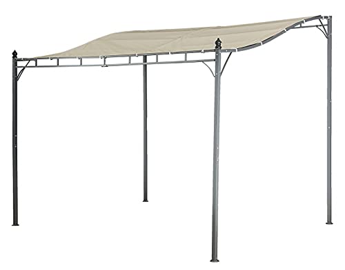 Jet-line® | Pavillon | Lagos beige Pergola 3x2.5 m | Anbau Pergola mit Dach | UV Schutz | Beschattung | Sonnenschutz | Garten | Terrasse | Balkon | Grill Pavillon | Terrassenüberdachung freistehend von Jet-Line