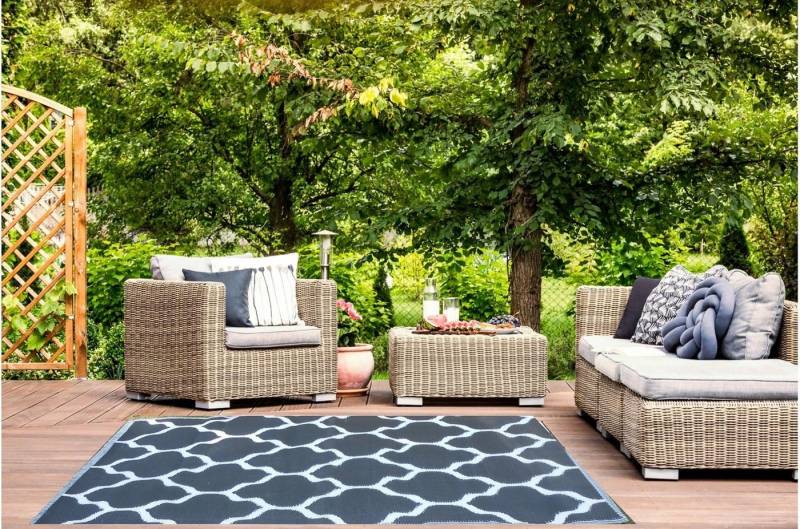Jet-Line Outdoorteppich Garten Outdoor Teppich Kate 150x240cm schwarz von von Jet-Line