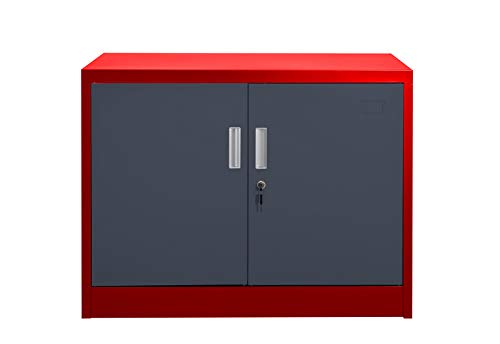 Jet-Line | Büroschrank | Aktenschrank |Saratow | 2-Farbig | Werkzeugschrank |Lager | Büro | Werkstatt |Schrank | Masse: 90 x 68 x 40 cm | Mehrzweckschrank | Abschließbar |Aufbewahrungsschrank von Jet-Line
