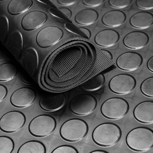 Jet-Line | Gummimatte | Bodenbelag | Meterware | Breite 100 cm | Coin | schwarz | 70 x 100 cm von Jet-Line