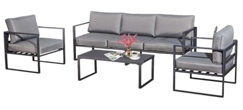 Jet-Line® | XXL Gartenlounge | Gartenmöbel Set | Kreta II grau | Outdoor-Sitzgruppe | Gartensofa | Aluminium Ecksitzgruppe Alu| Garten Möbel von Jet-Line