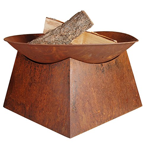 Jet-Line® | Feuerschale rostoptik | Feuerstelle Pueblo | Feuerschale Rost Optik | Firebowl Rostbraun | Ø 57 cm x 33 cm hoch | Feuerkorb Feuer | Feuerschale Garten | Event Garten deko | Feuertonne von Jet-Line