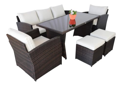 Jet-Line® | Gartenmöbel | Loungemöbel Havanna | Dunkelbraun | Garten | Essgruppe | Polyrattan | Sitzgruppe | Essgruppe | Garten Lounge von Jet-Line