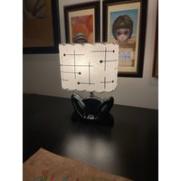 Mid Century Style Fiberglas Lampenschirm Retro Modern Rechteckig Weiss von JetSetDesign