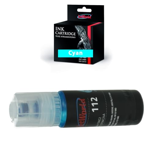 JetWorld Tintenflasche T06C T06C2 C13T06C24A Kompatibel für Epson EcoTank L6460, L6490, L6550, L6570, L11160, L15150, L15160, M15140, M15180, EcoTank Pro L6580, L15180 Cyan Inhalt: 70ml von JetWorld