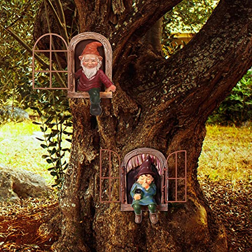 2 Stück Baum Gesicht Zwerg Statue Hugger Elf Out The Door Tree Garden Peeker Yard Art Tree Sculpture Tree Sculpture Tree Gnome Decoration Outdoor for Patio Yard Outside Lawn Porch Ornament (Classic 2 Stück Baum Gesicht Zwerg Statue Hugger Elf Out The Door Tree Garden Peeker Yard Art Tree Sculpture Tree Sculpture Tree Gnome Decoration Outdoor for Patio Yard Outside Lawn Porch Ornament (Classic von Jetec